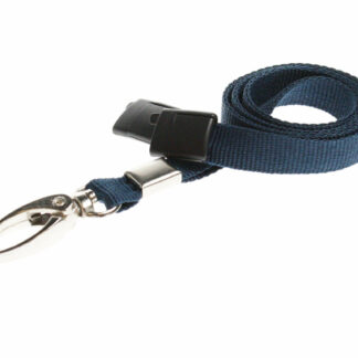 Plain Dark Blue Lanyards (100 Pack) - Metal Clips