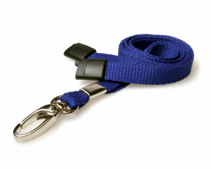 Plain Navy Blue Lanyards (100 Pack) - Metal Clips