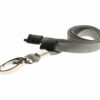 Plain Grey Lanyards (100 Pack) - Metal Clips