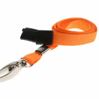 Plain Orange Lanyards (100 Pack) - Metal Clips