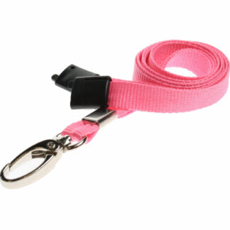 Plain Pink Lanyards (100 Pack) - Metal Clips