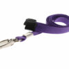 Plain Purple Lanyards (100 Pack) - Metal Clips