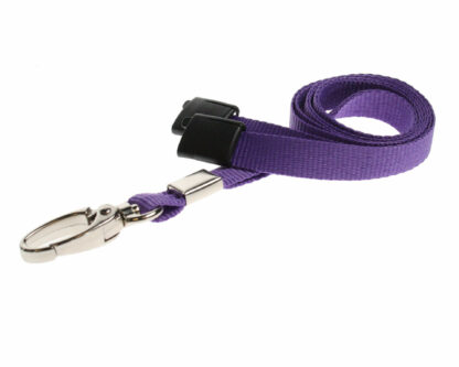 Plain Purple Lanyards (100 Pack) - Metal Clips