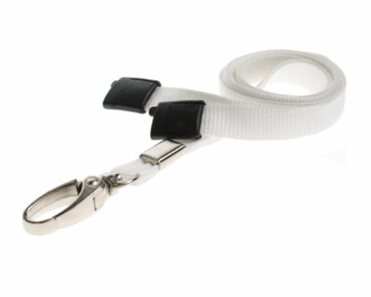 Plain White Lanyards (100 Pack) - Metal Clips