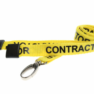 Yellow Contractor Lanyards with Metal Lobster Clip (Pack of 100)