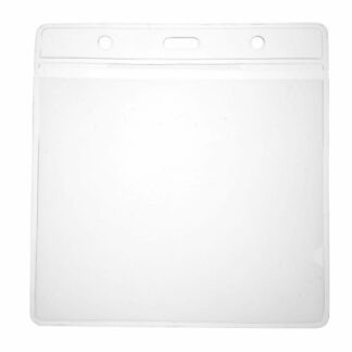 Clear Vinyl Visitor ID Card Holders with 118x112mm Insert (Pack of 100)