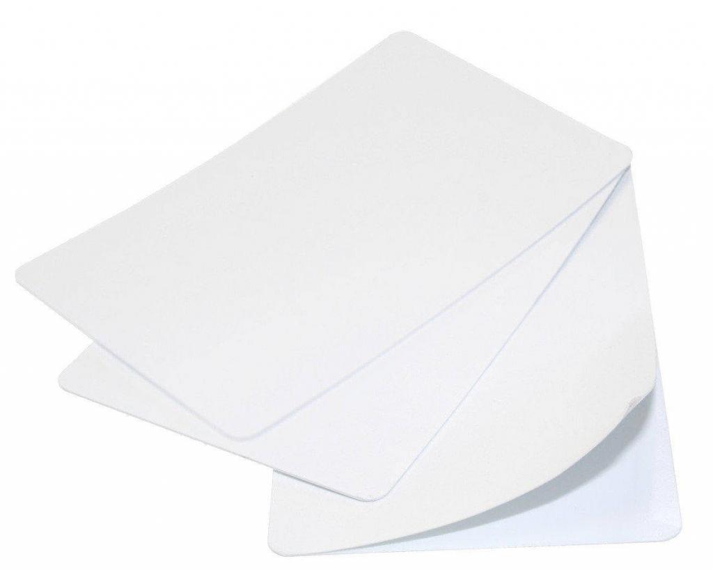 Blank White Self-Adhesive 480-Micron Plastic Cards (Pack of 100)