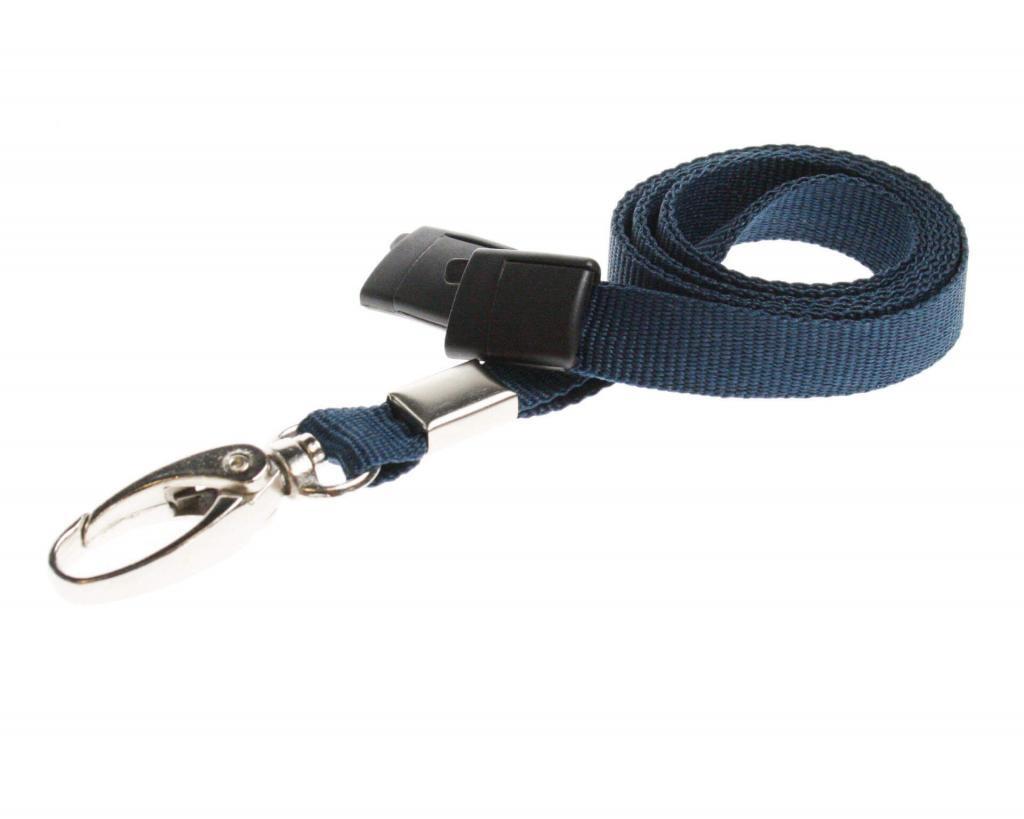 Plain Dark Blue Lanyards (100 Pack) - Metal Clips