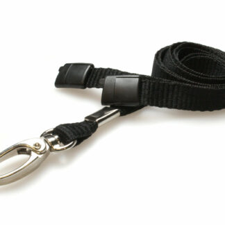 Plain Black Lanyards (100 Pack) - Metal Clips