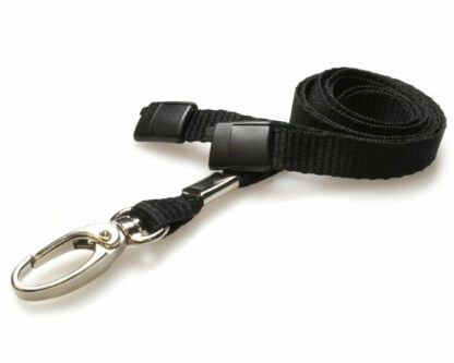 Plain Black Lanyards (100 Pack) - Metal Clips