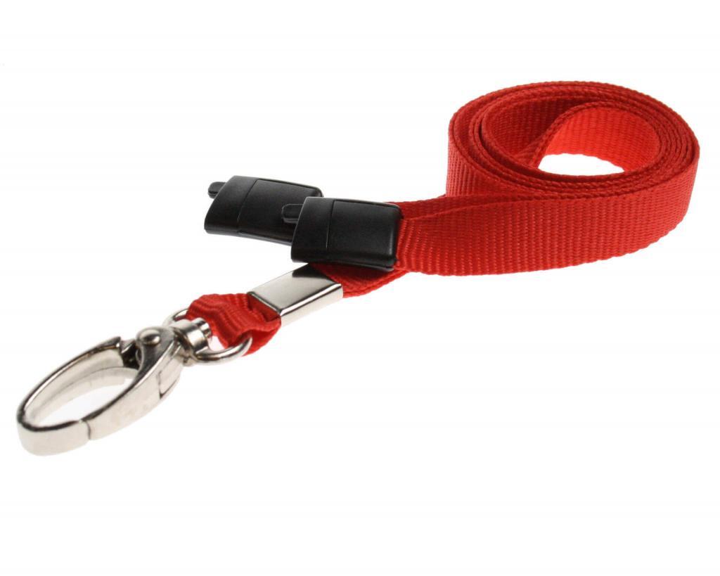 Plain Red Lanyards (100 Pack) - Metal Clips