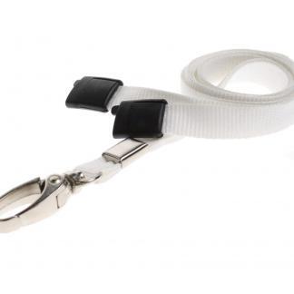 Plain White Lanyards (100 Pack) - Metal Clips