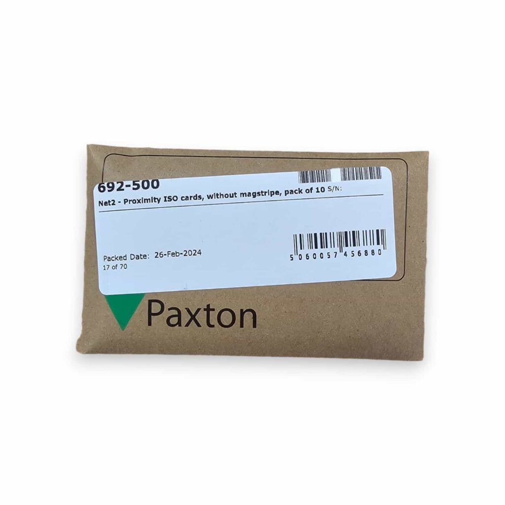 Paxton 692-500 Net2 Proximity ISO Cards (Pack of 10) - Front