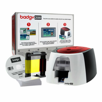 Evolis Badgy 200 ID Card Printer Bundle (Single-Sided)