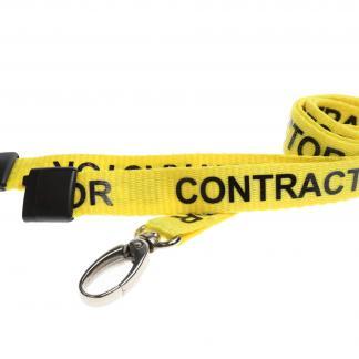 Yellow Contractor Lanyards with Metal Lobster Clip (Pack of 100)