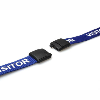 Blue Visitor Lanyard with Metal Lobster Clip - Pack of 100